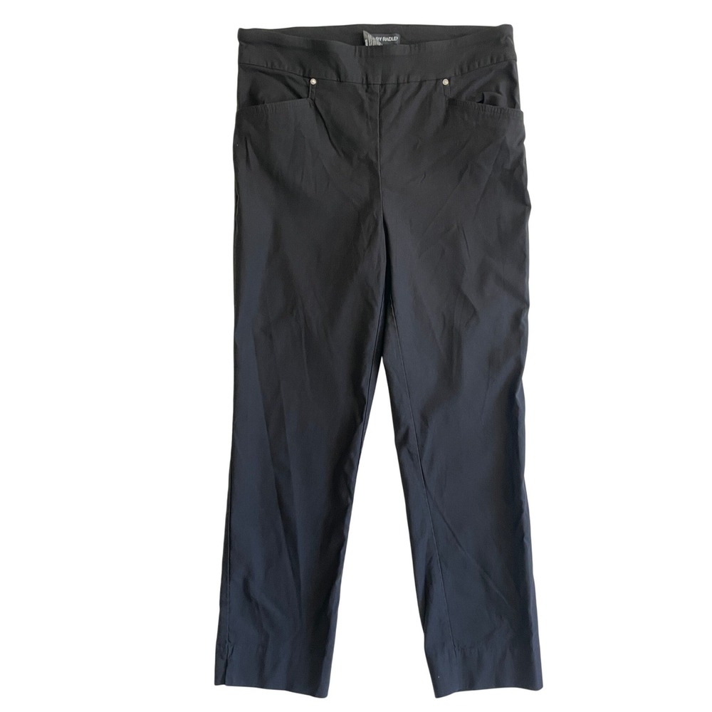 Hilary Radley Black Pull‎ On Ankle Pants Trousers Women's Size M/M
